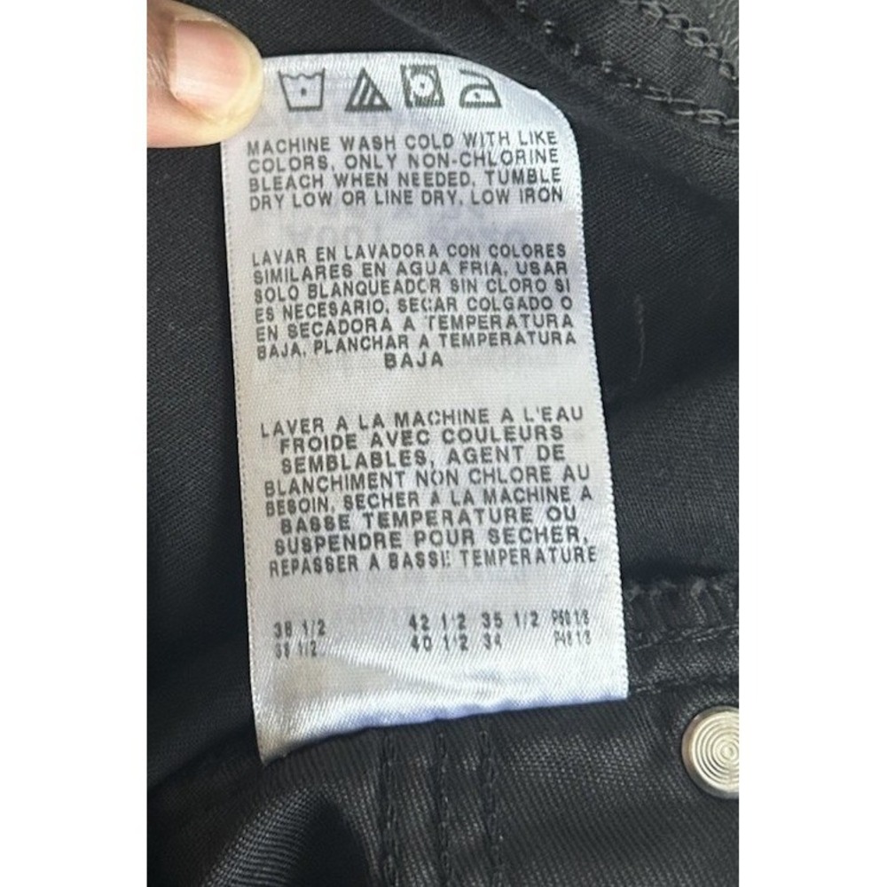 Lee‎ Slim Straight Logo Black Men Size 36x34 Denim Jeans Minimalist Western - Picture 6 of 7